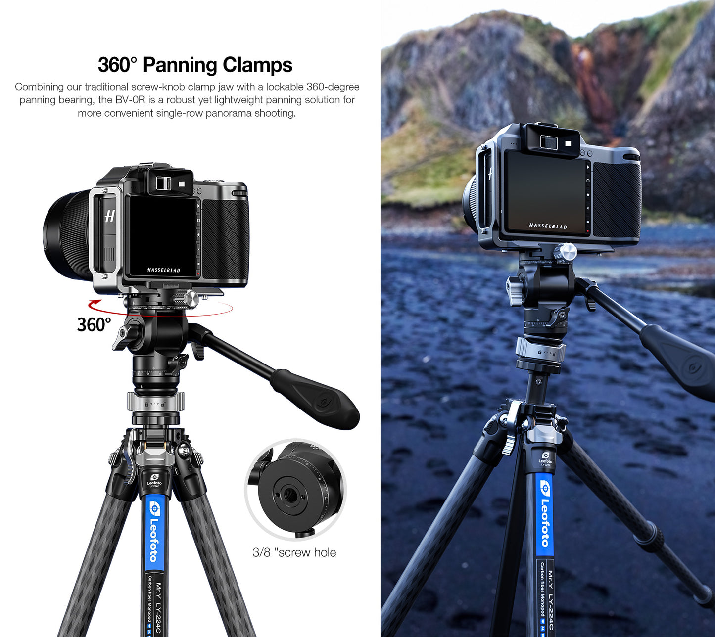 Leofoto "Mr Y" Tripod LY-224C + BV-0R + LB-38 (Video Tripod)