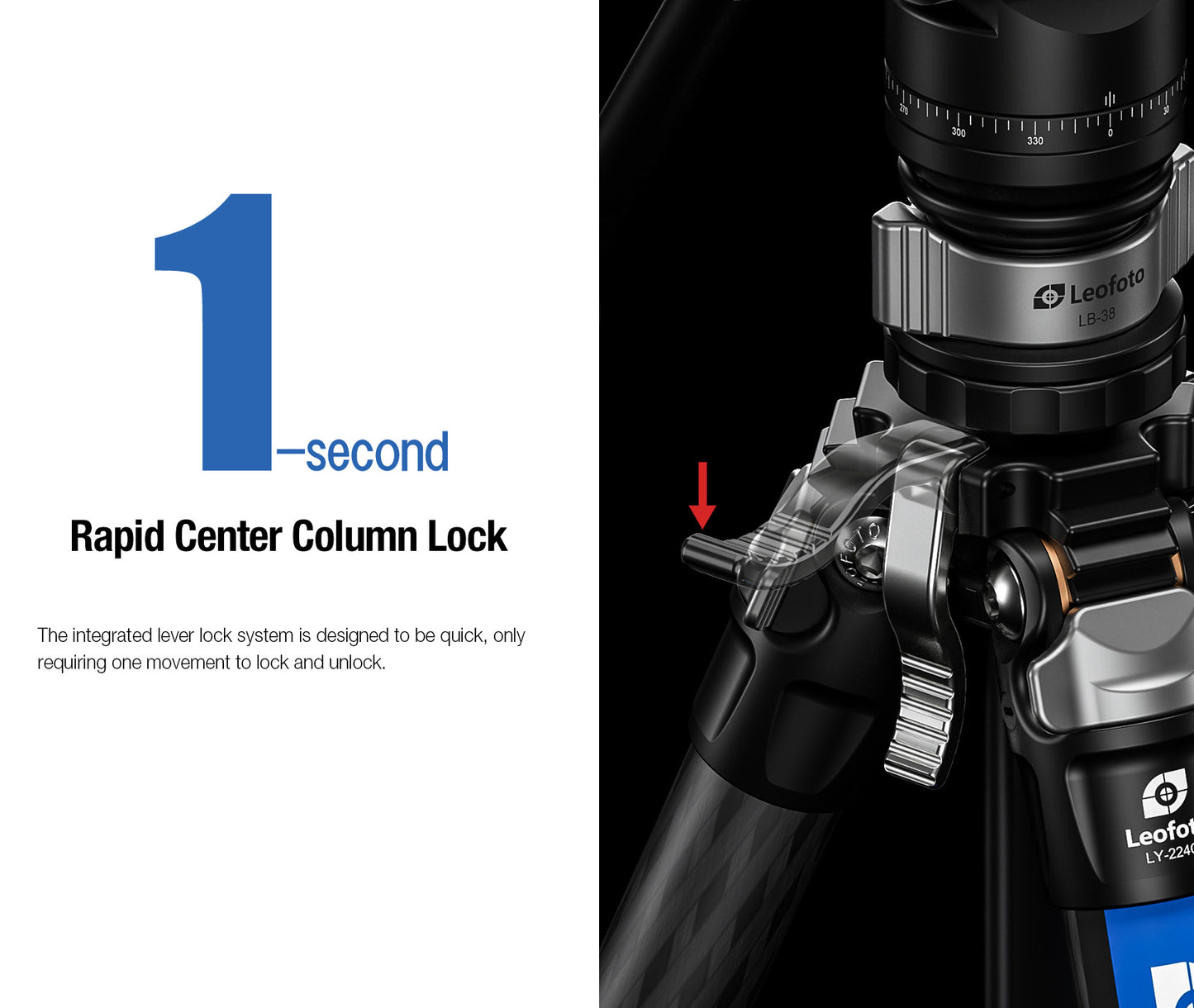 Leofoto "Mr Y" Tripod LY-224C + BV-0R + LB-38 (Video Tripod)