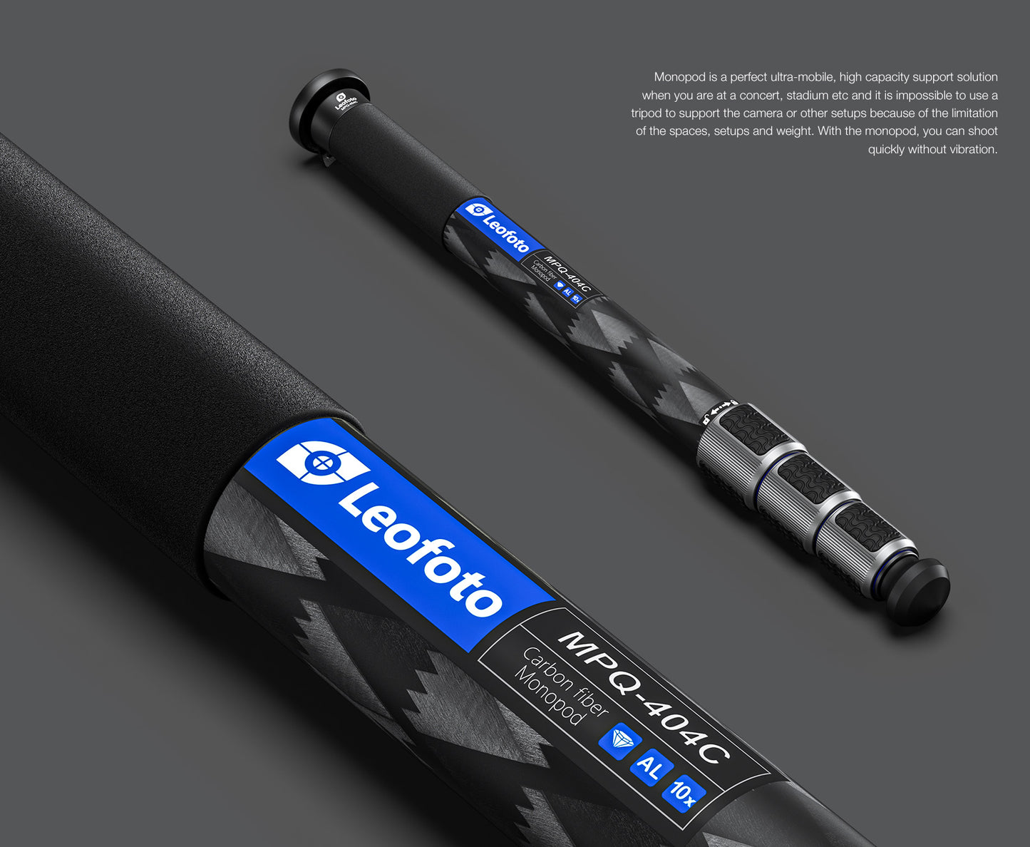 Leofoto MPQ-404C/405C premium weathersealed monopod (Snow mountain version)