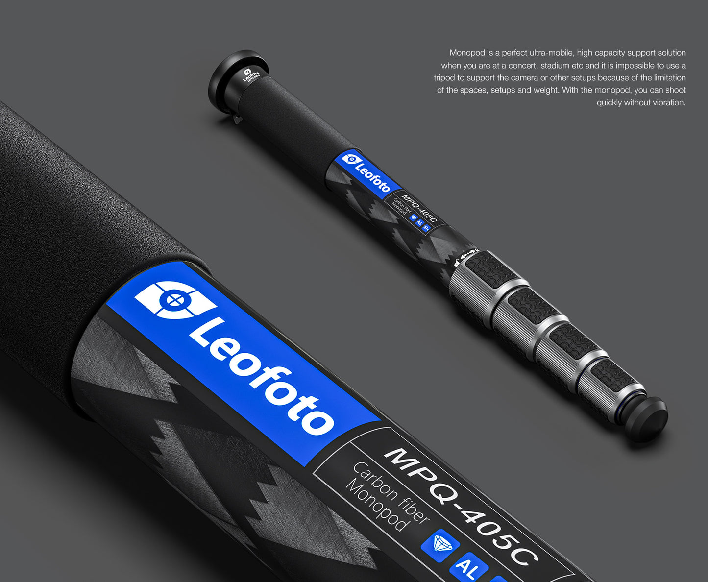 Leofoto MPQ-404C/405C premium weathersealed monopod (Snow mountain version)