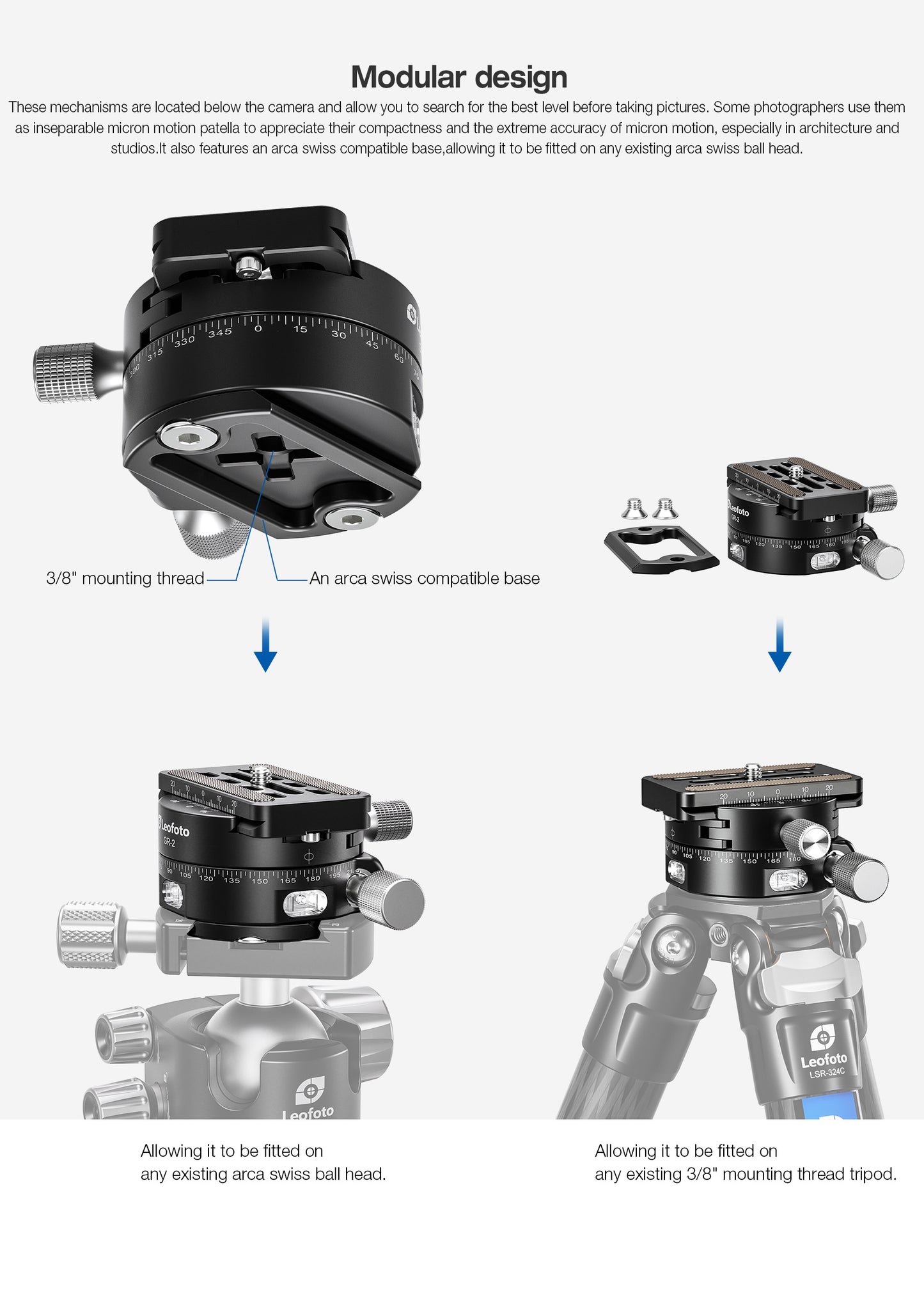Leofoto GR-2 geared panning clamp