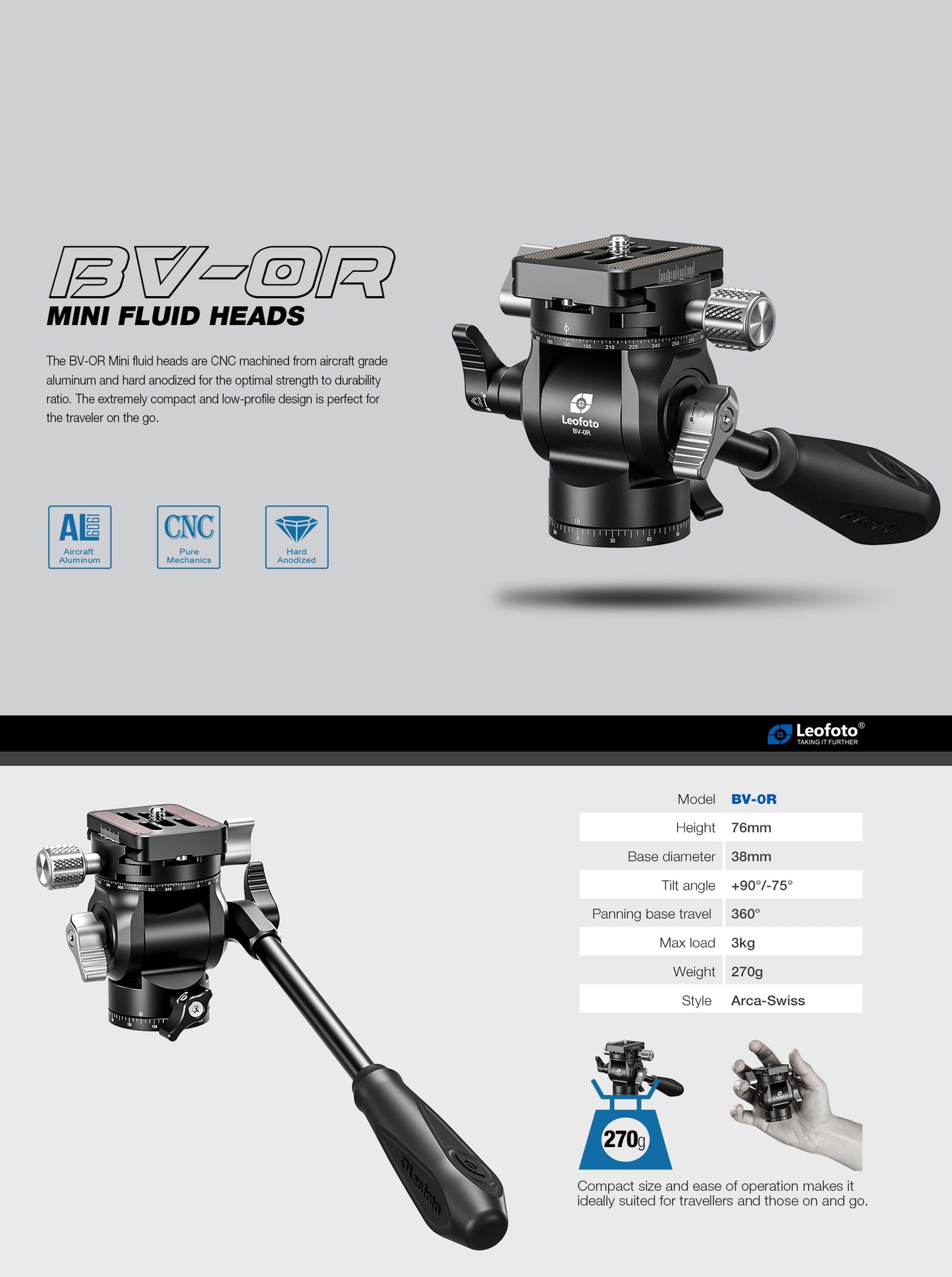 Leofoto "Mr Y" Tripod LY-224C + BV-0R + LB-38 (Video Tripod)