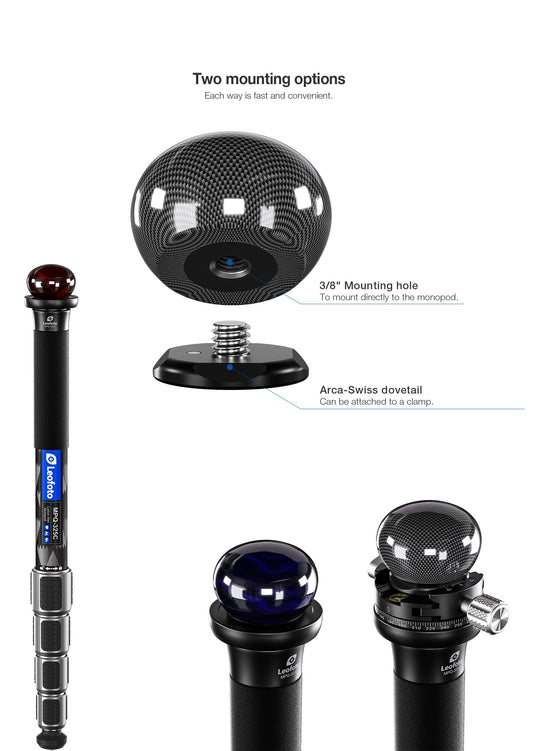 CHG-01 Carbon Fibre Knob handle for monopod (Black)