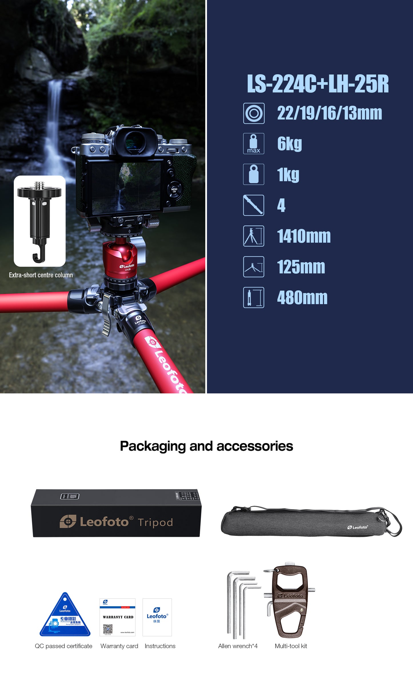 Leofoto "Mr Y" Tripod LY-224C + LH-25R