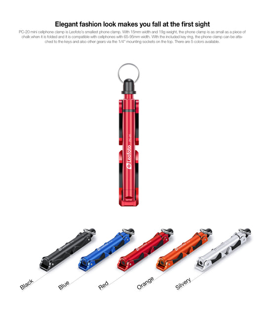 Leofoto Mini Mobile Phone-Clamp PC-20 with Arca Swiss Dovetail