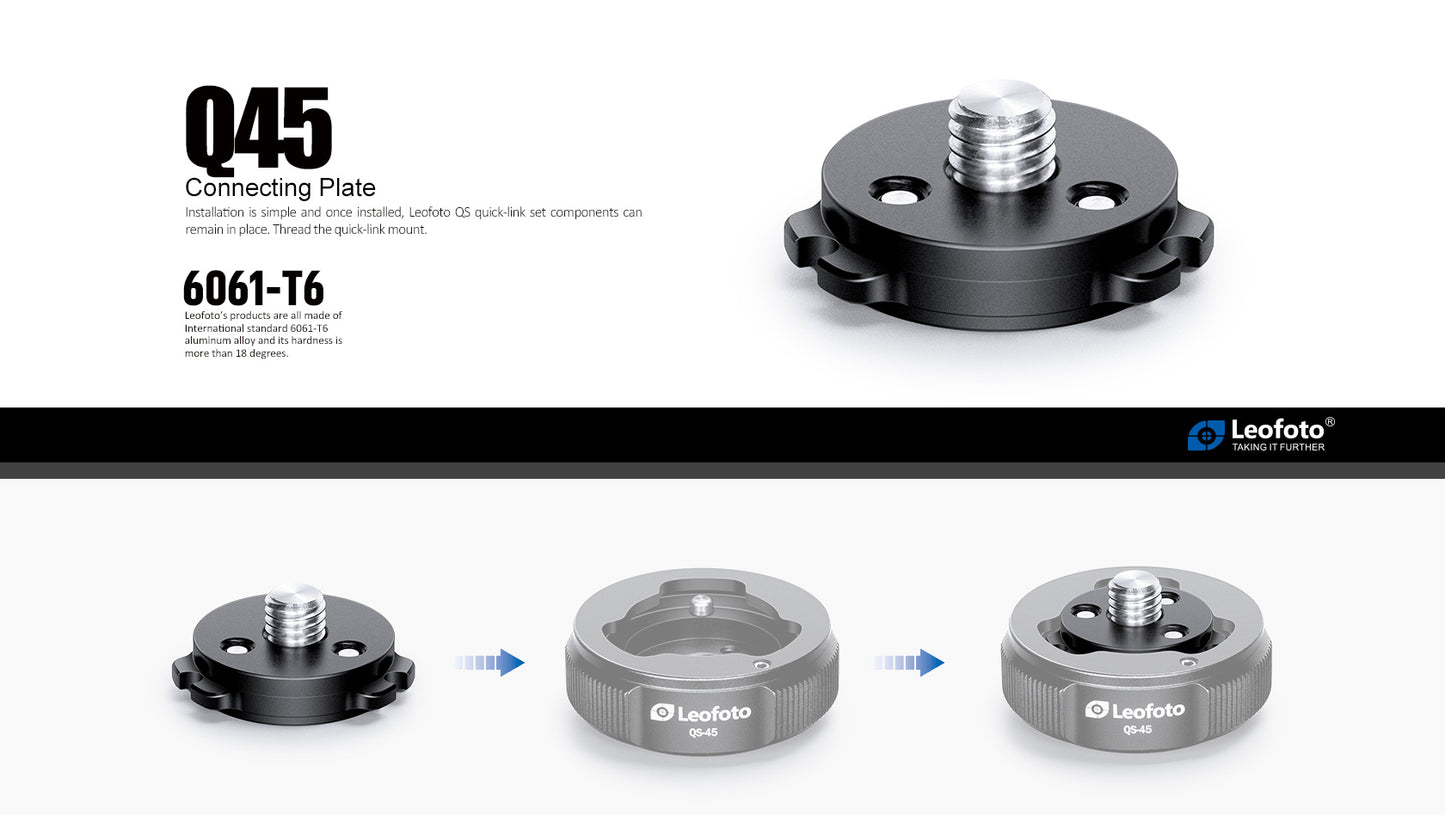 Leofoto Q45/Q50/Q60/Q70 quick-link system connecting plate