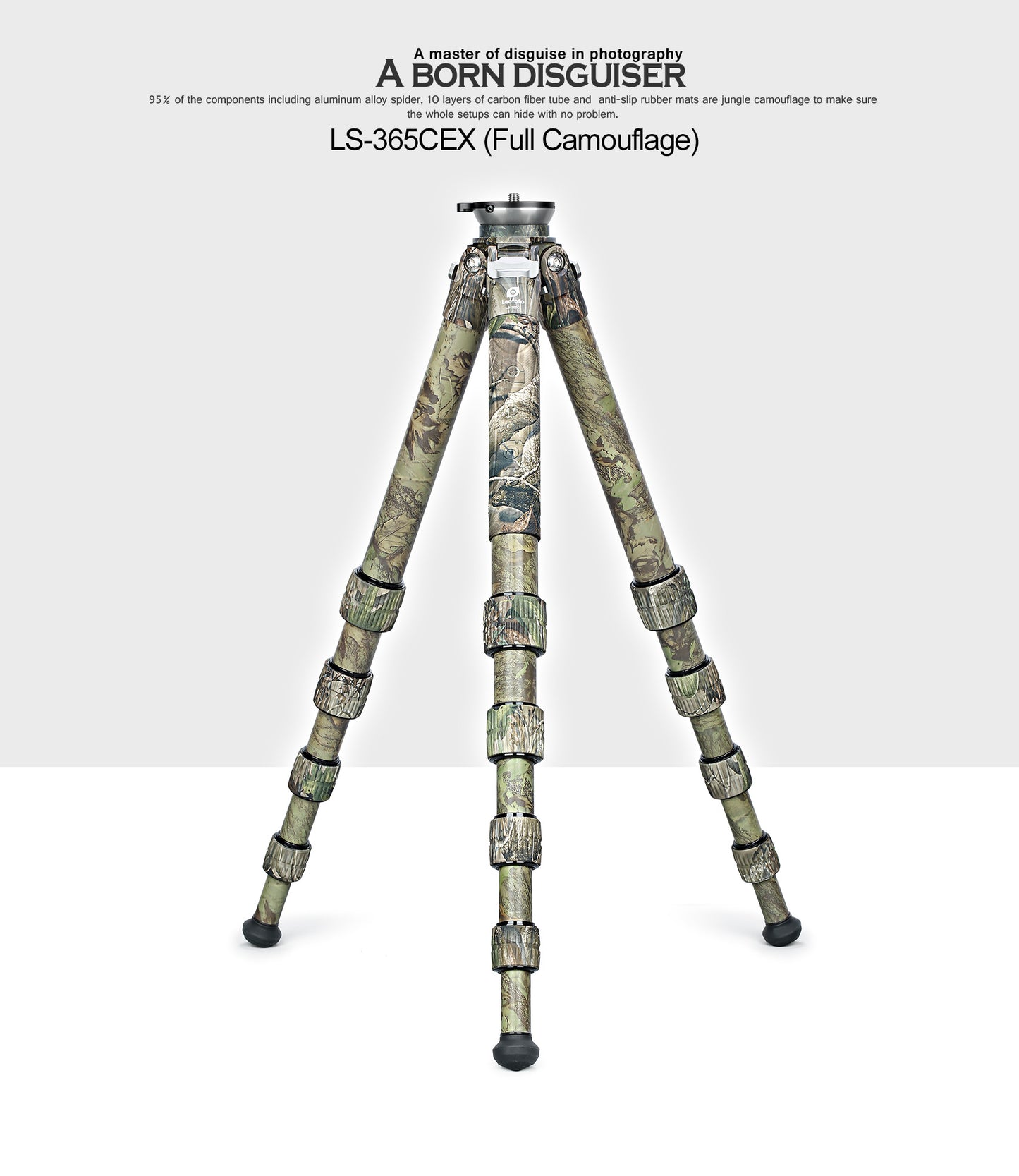 Leofoto Tripod LS-365CEX Full Camouflage + PG-1 Half Camouflaged Gimbal head