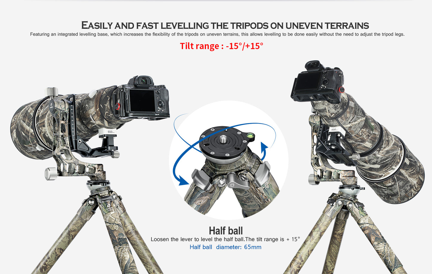 Leofoto Tripod LS-365CEX Full Camouflage + PG-1 Half Camouflaged Gimbal head
