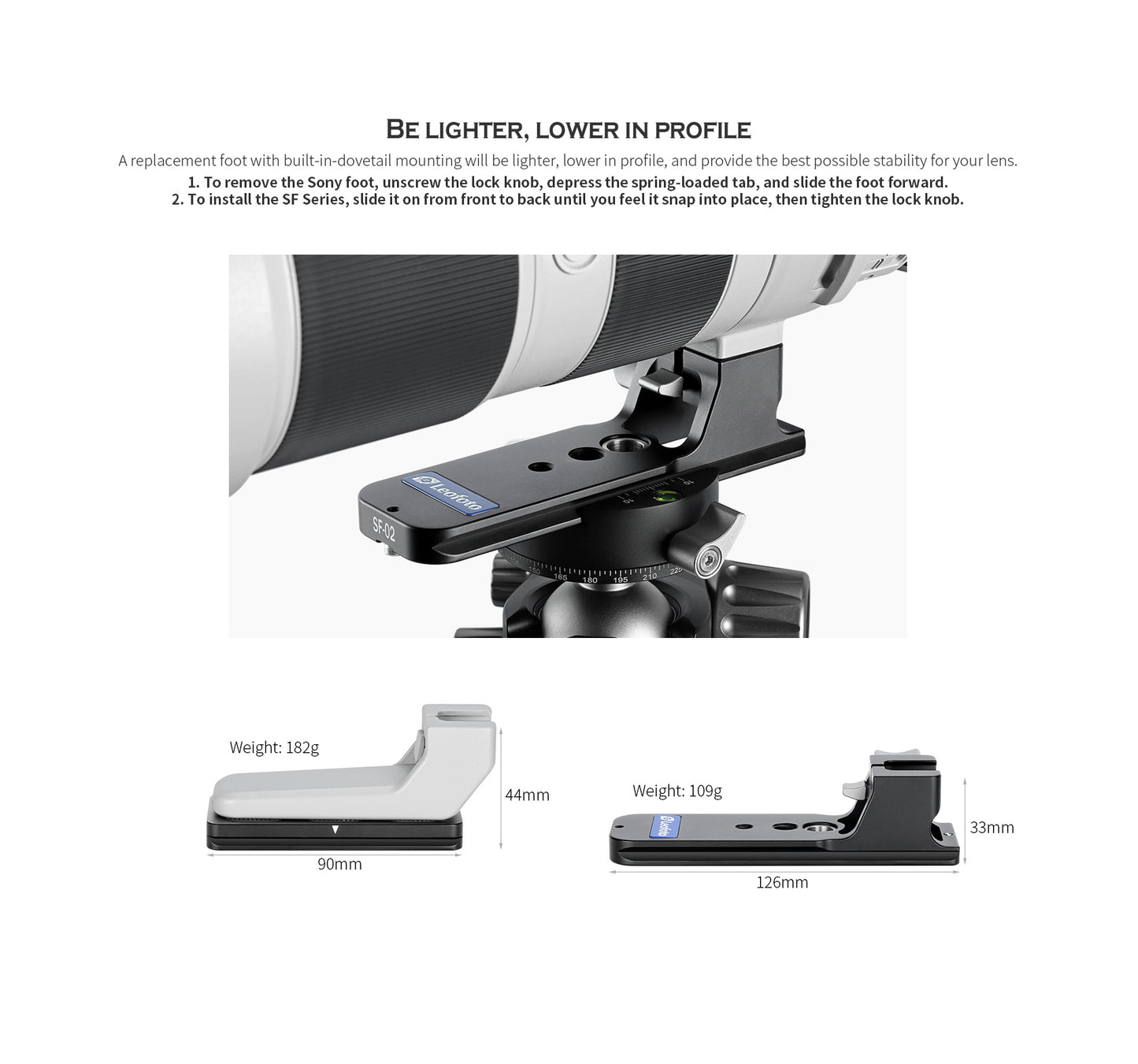 Leofoto Lens Foot For Sony Lenses SF-01, SF-02N, SF-03