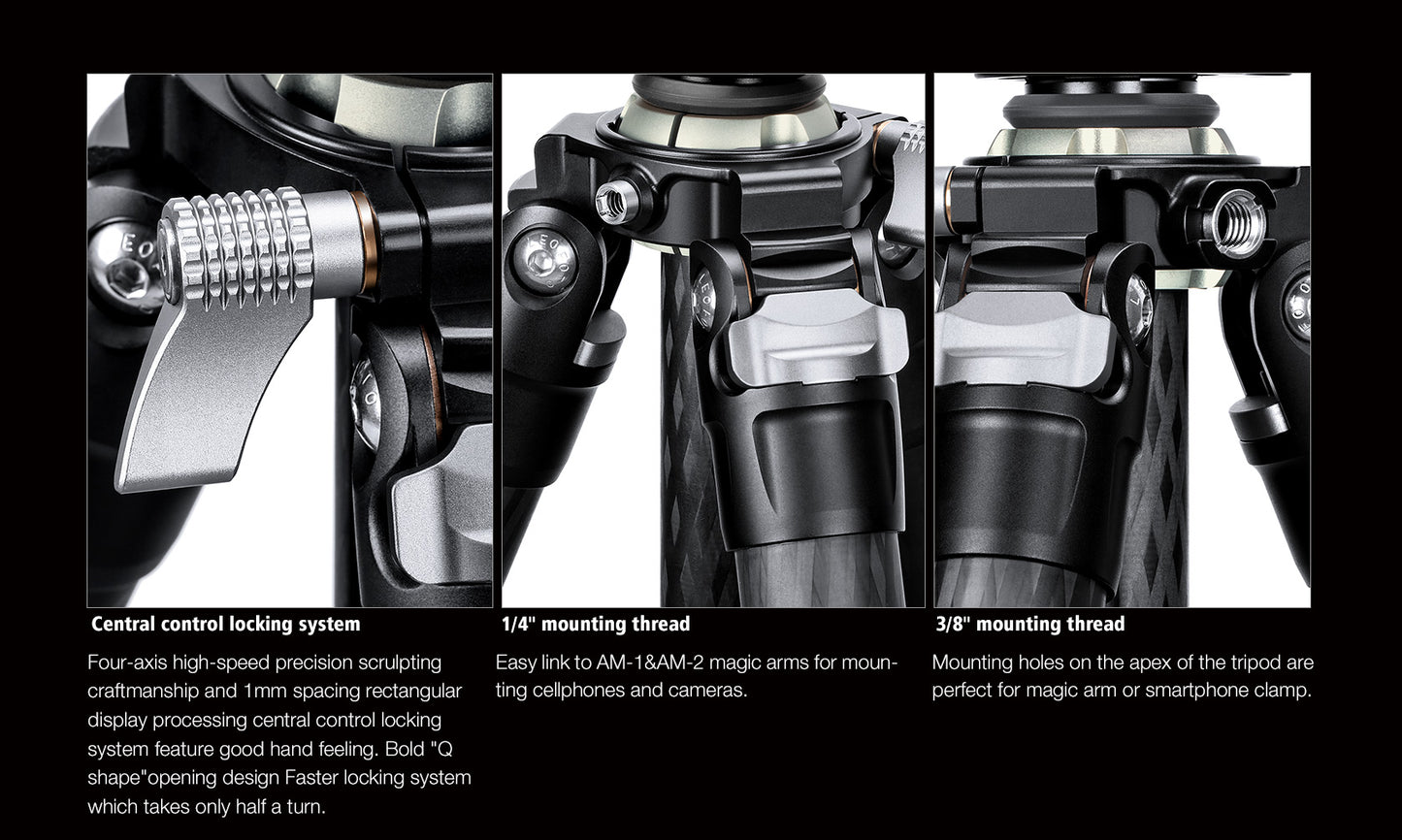 Leofoto Manba Tripod LV-324C and BV-10 Arca Swiss Fluid head