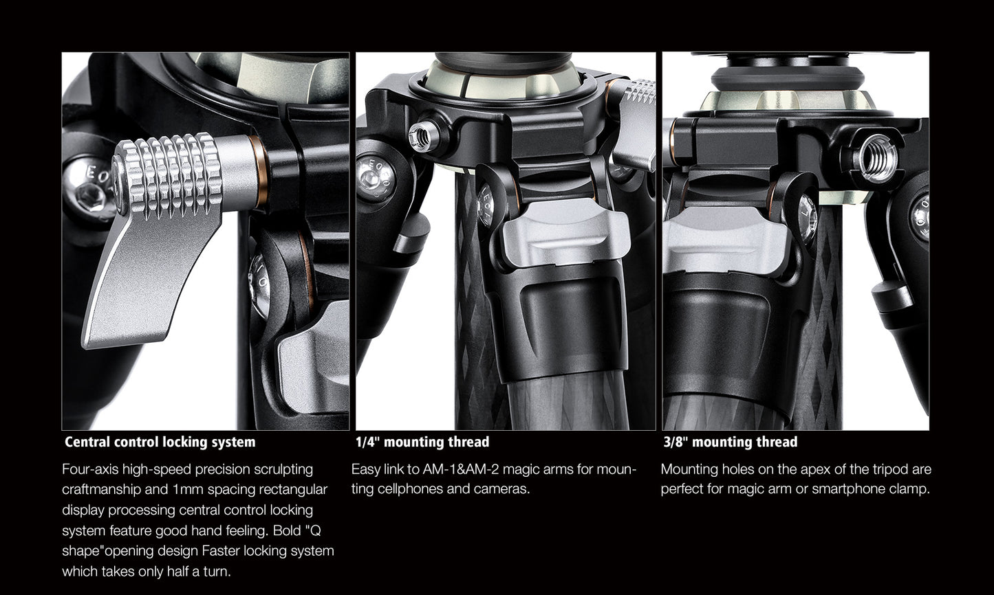 Leofoto Manba Tripod LV-284C and BV-5 Arca Swiss Fluid head