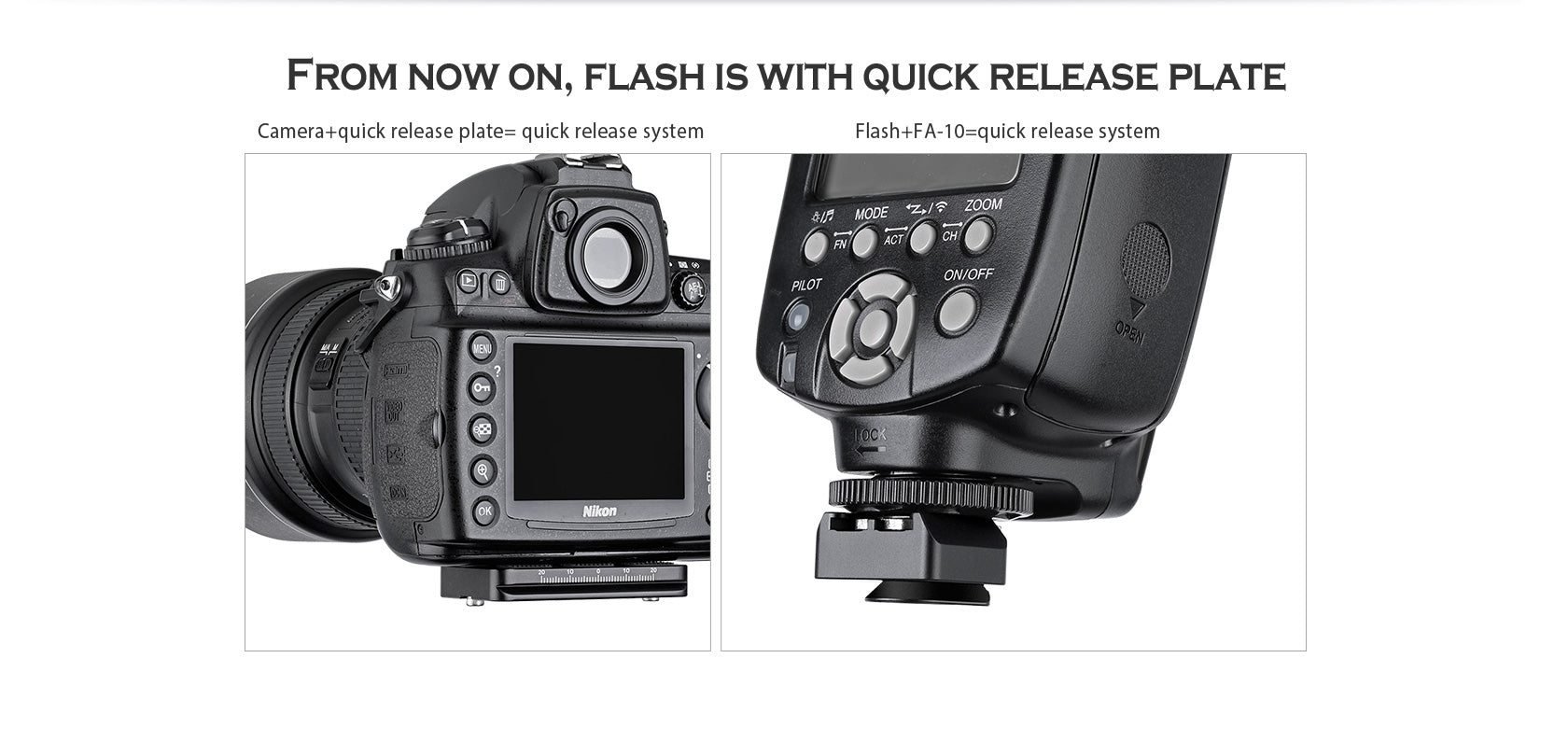 Leofoto FA-14 & FA-10 flash quick release system adapter - photosphere.sg