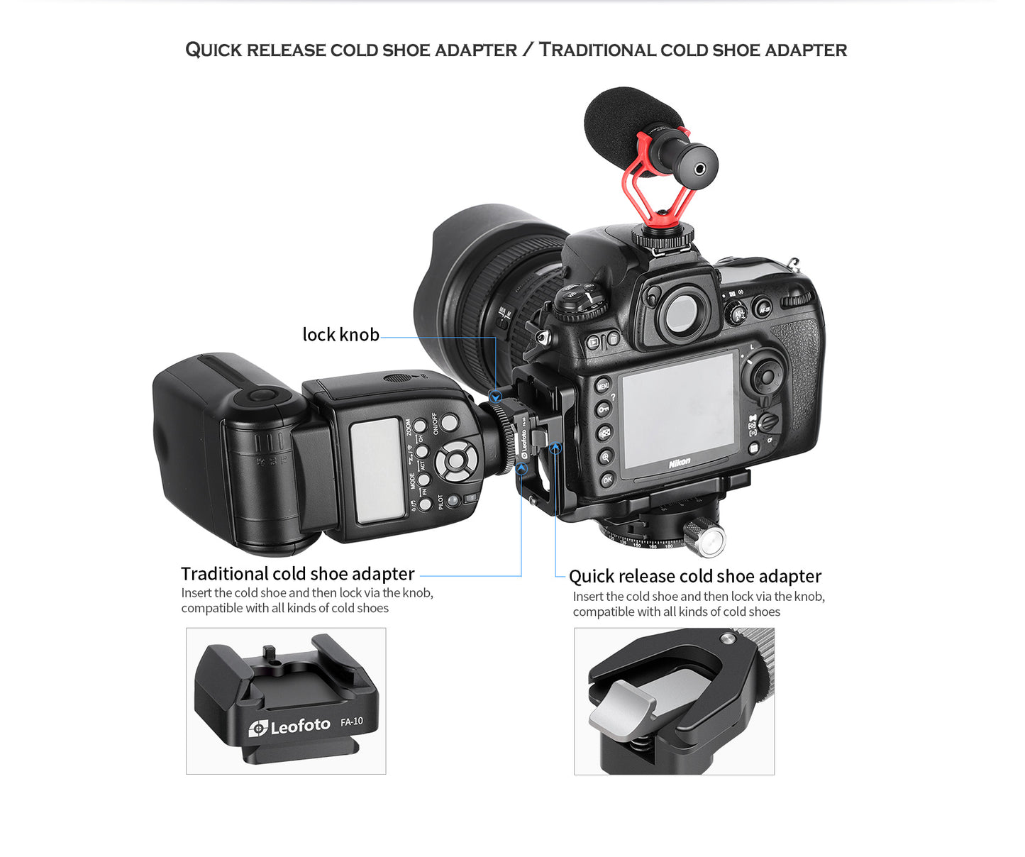 Leofoto FA-16 & FA-10 flash quick release system adapter - photosphere.sg
