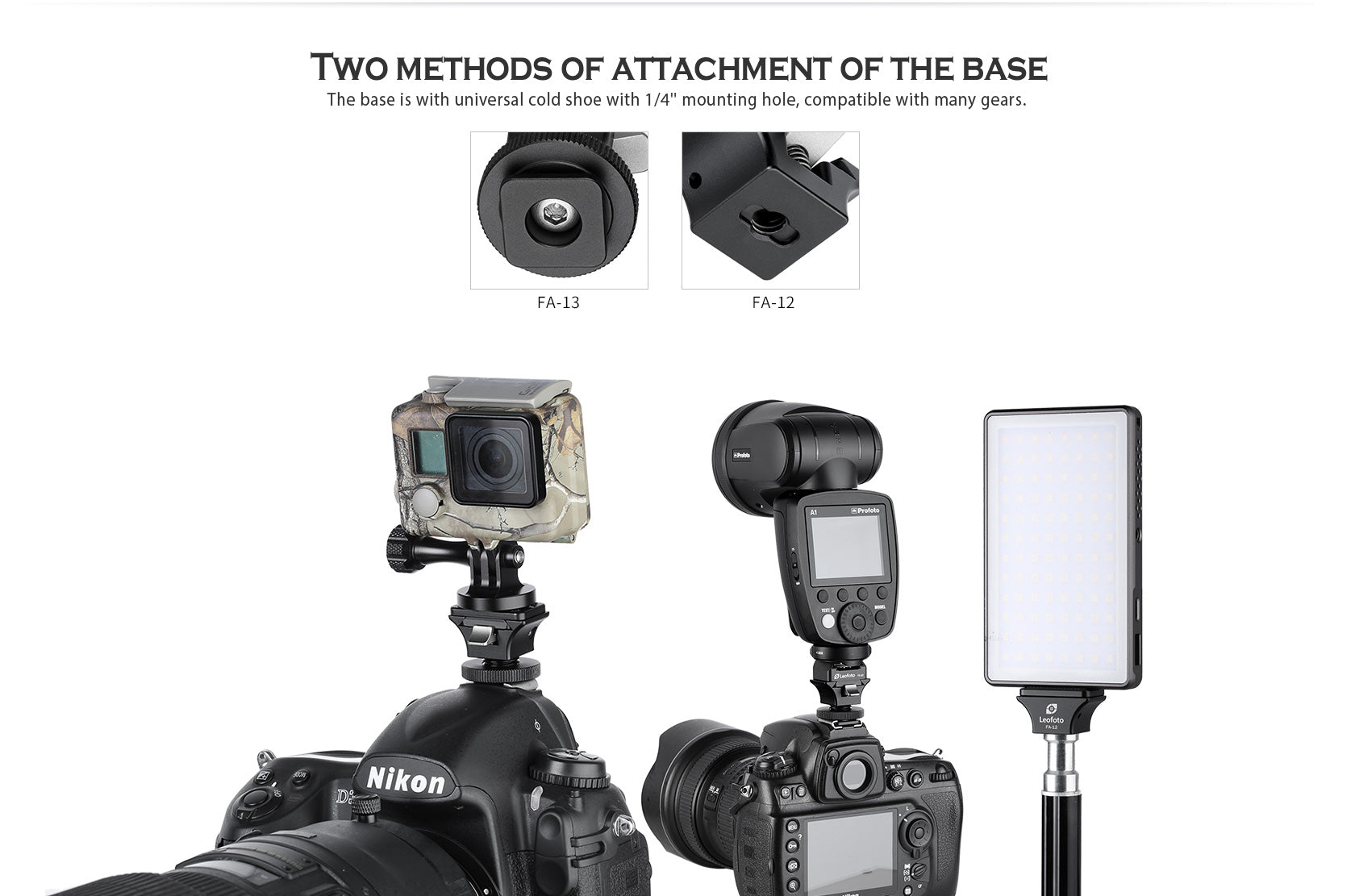 Leofoto FA-12+FA-10 and FA-13+FA-10 flash quick release system - photosphere.sg