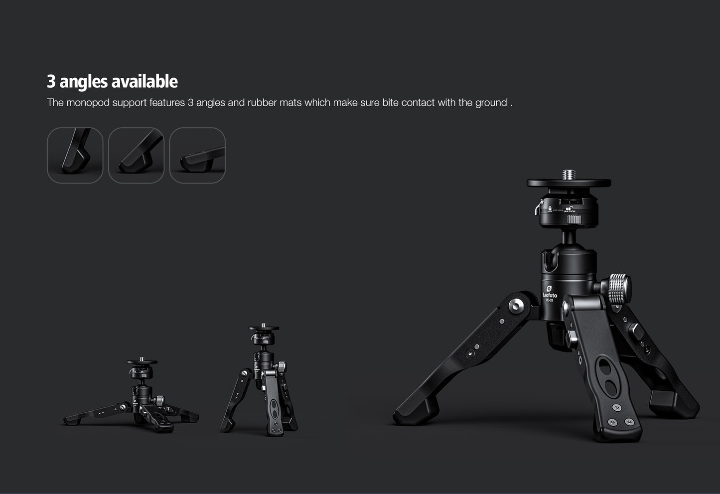 Leofoto Monopod Base and Mini Tripod VD-03
