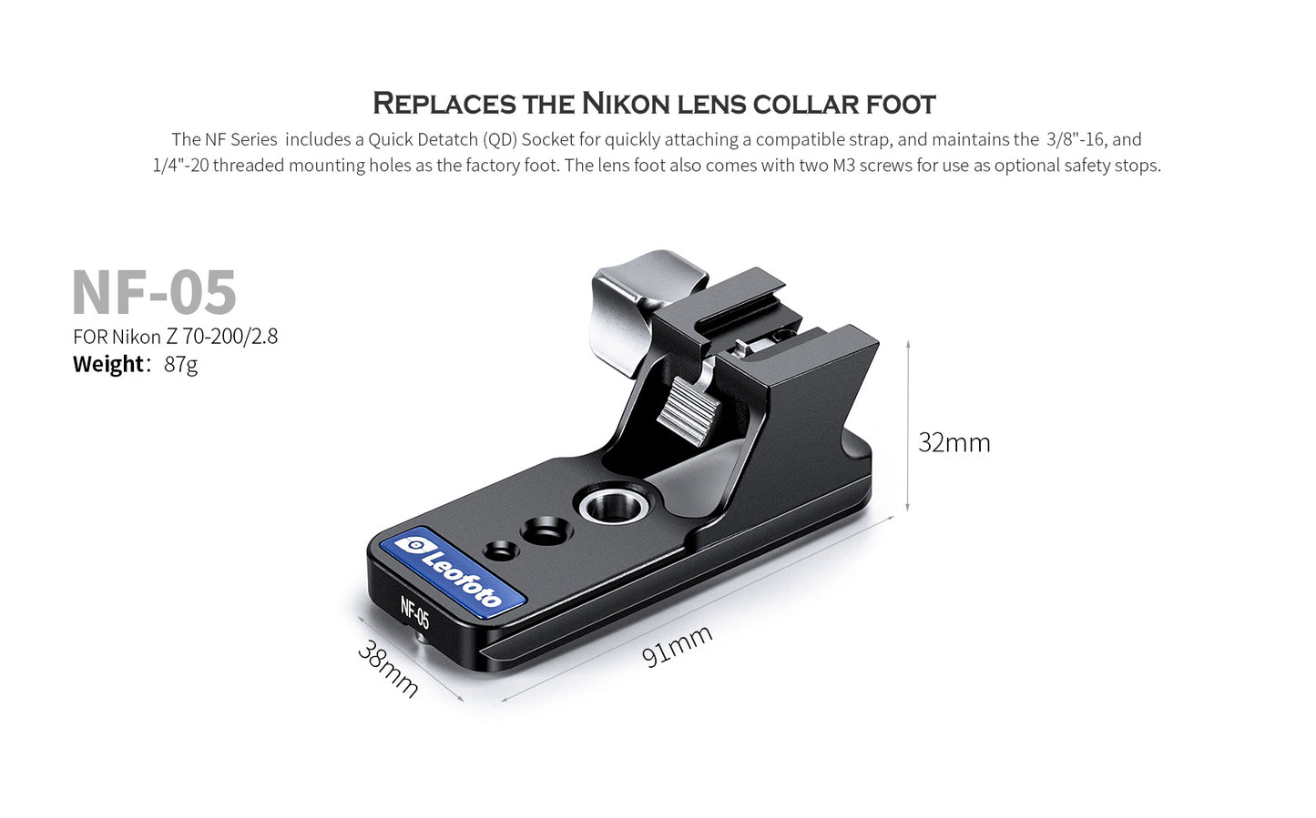 Leofoto Lens Foot For Nikon Lenses NF-01, NF-02, NF-04, NF-05