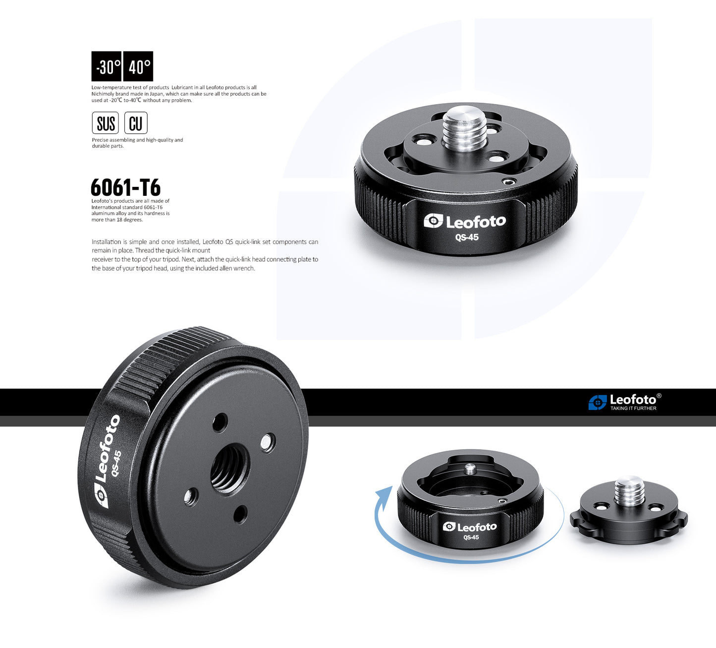 Leofoto QS-45/50/60/70 quick-link system