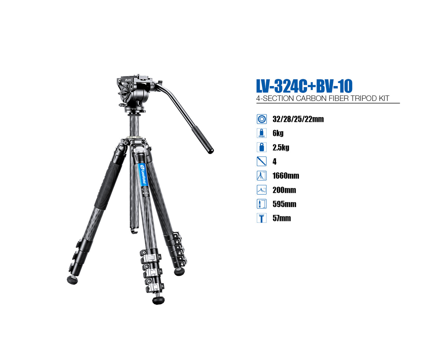 Leofoto Manba Tripod LV-324C and BV-10 Arca Swiss Fluid head