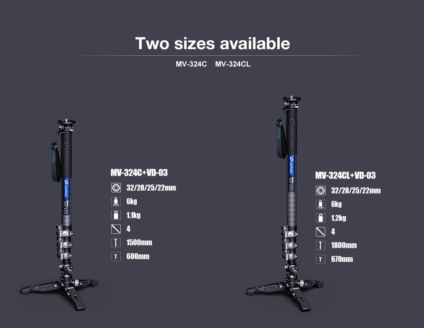 Leofoto Manba Monopod MV-324C and BV-10