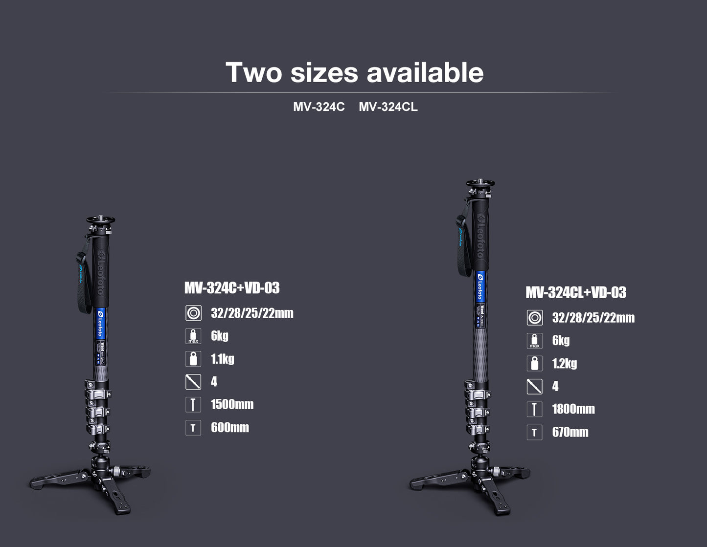 Leofoto Manba Monopod MV-324CL and BV-10
