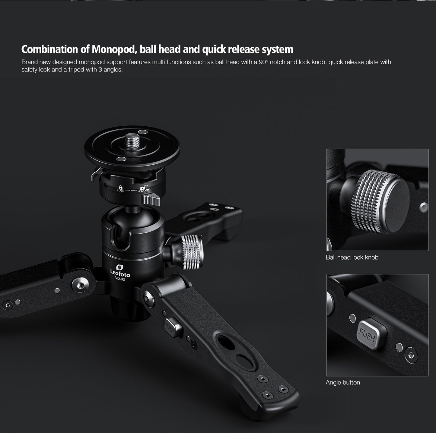 Leofoto Manba Monopod MV-324C and BV-10
