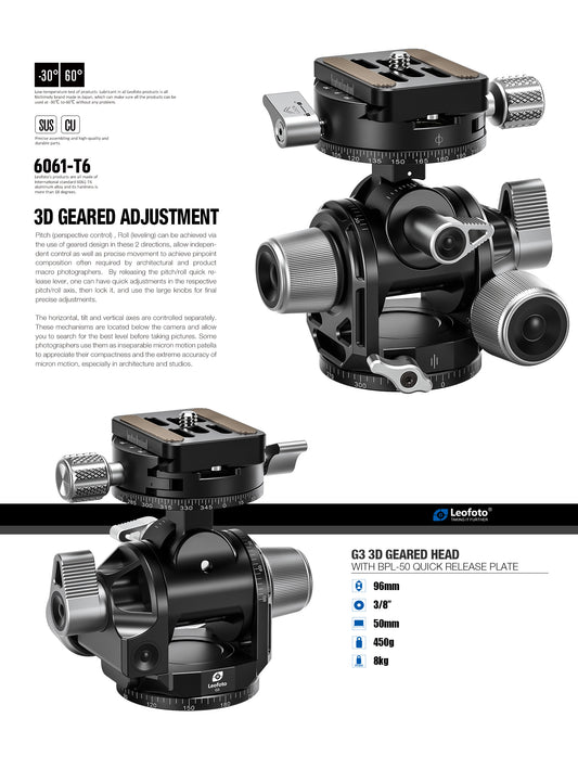 Leofoto G3 geared head
