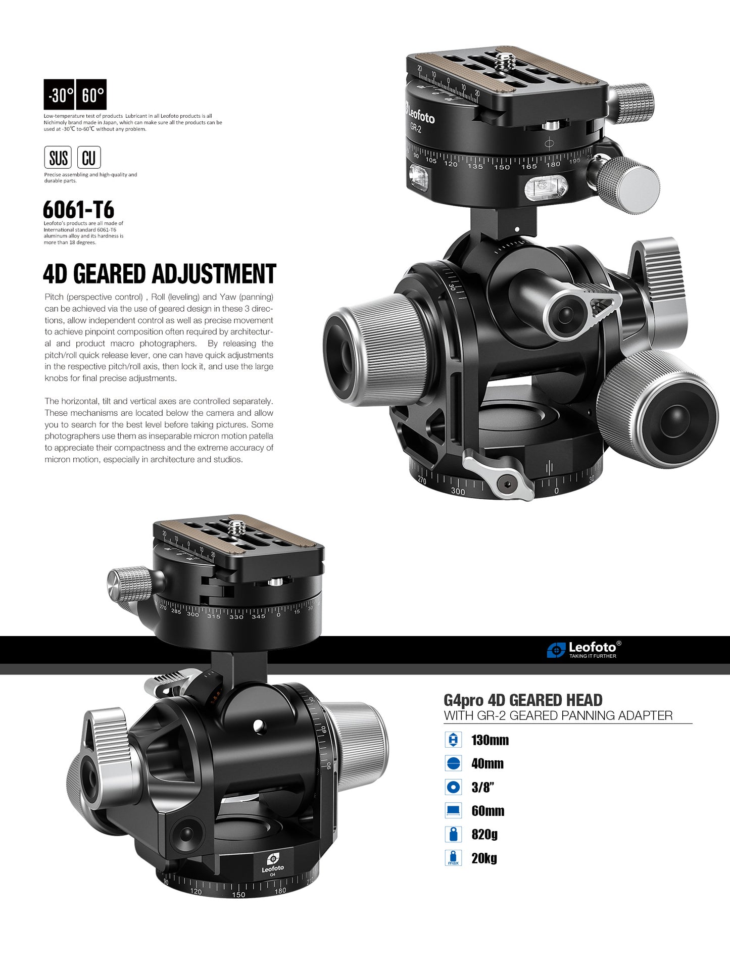 Leofoto G4Pro (geared panning clamp)