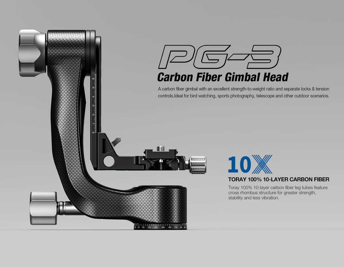 Leofoto PG-3 Carbon Fibre Gimbal Head