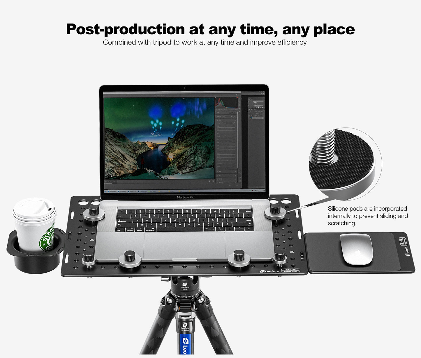 Leofoto LCH-3Kit laptop tray (includes mouse deck and cup holder)