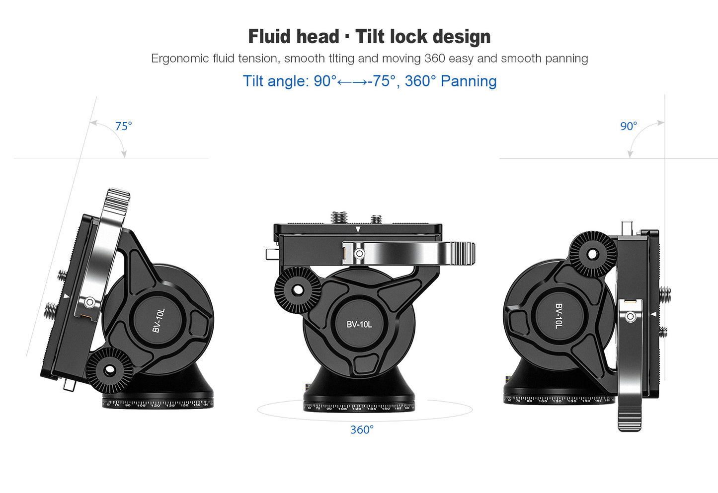 Leofoto BV-10L Quick-release lever Fluid head (Arca swiss) - 2024 version