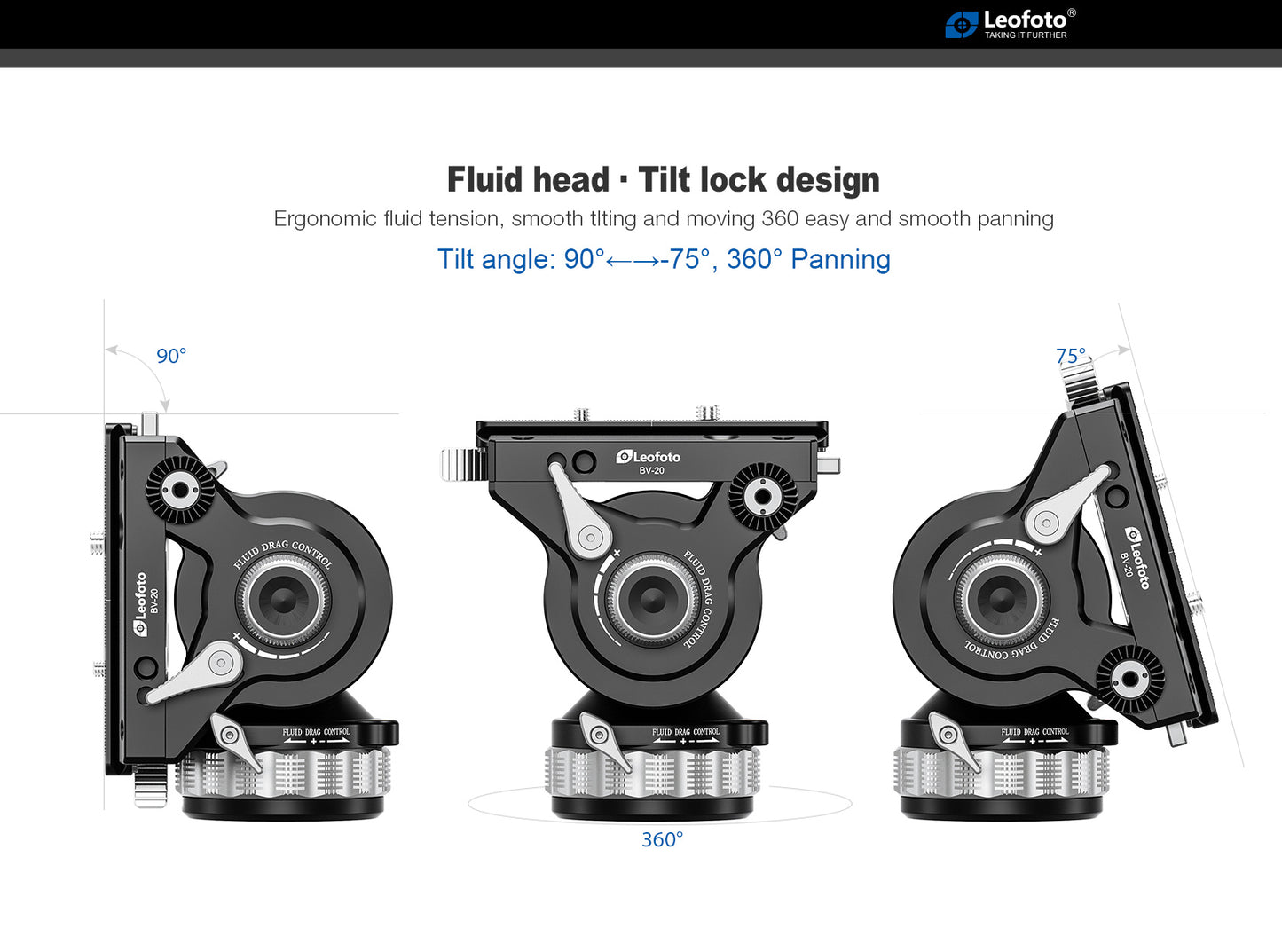 Leofoto BV-20 Fluid head (Arca swiss and quick lever release)