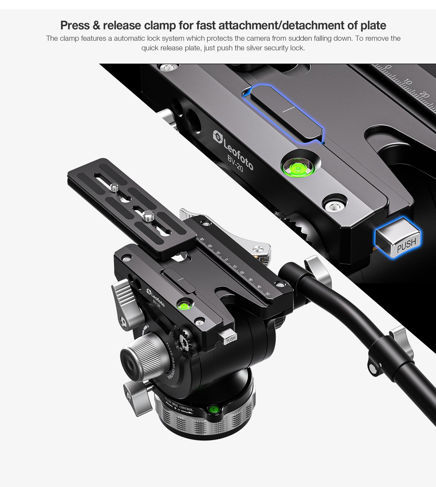 Leofoto BV-20 Fluid head (Arca swiss and quick lever release)