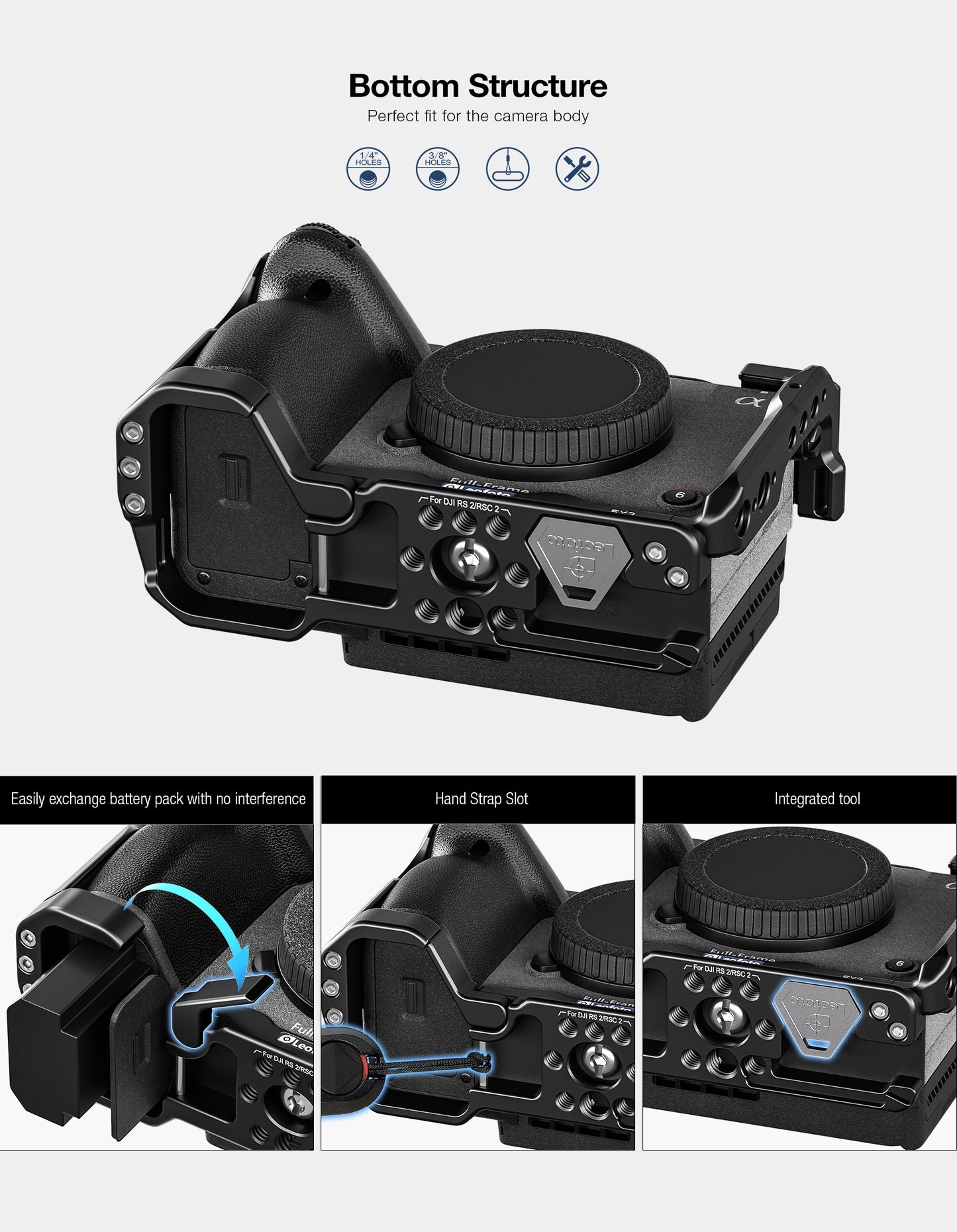 Leofoto Sony FX3 Camera Cage & FX3-XLR Handle Extension