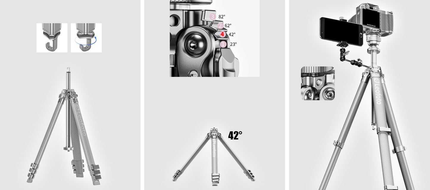 Leofoto "Azure" Full Silver AZ-204C Tripod with MBH-30 Ballhead