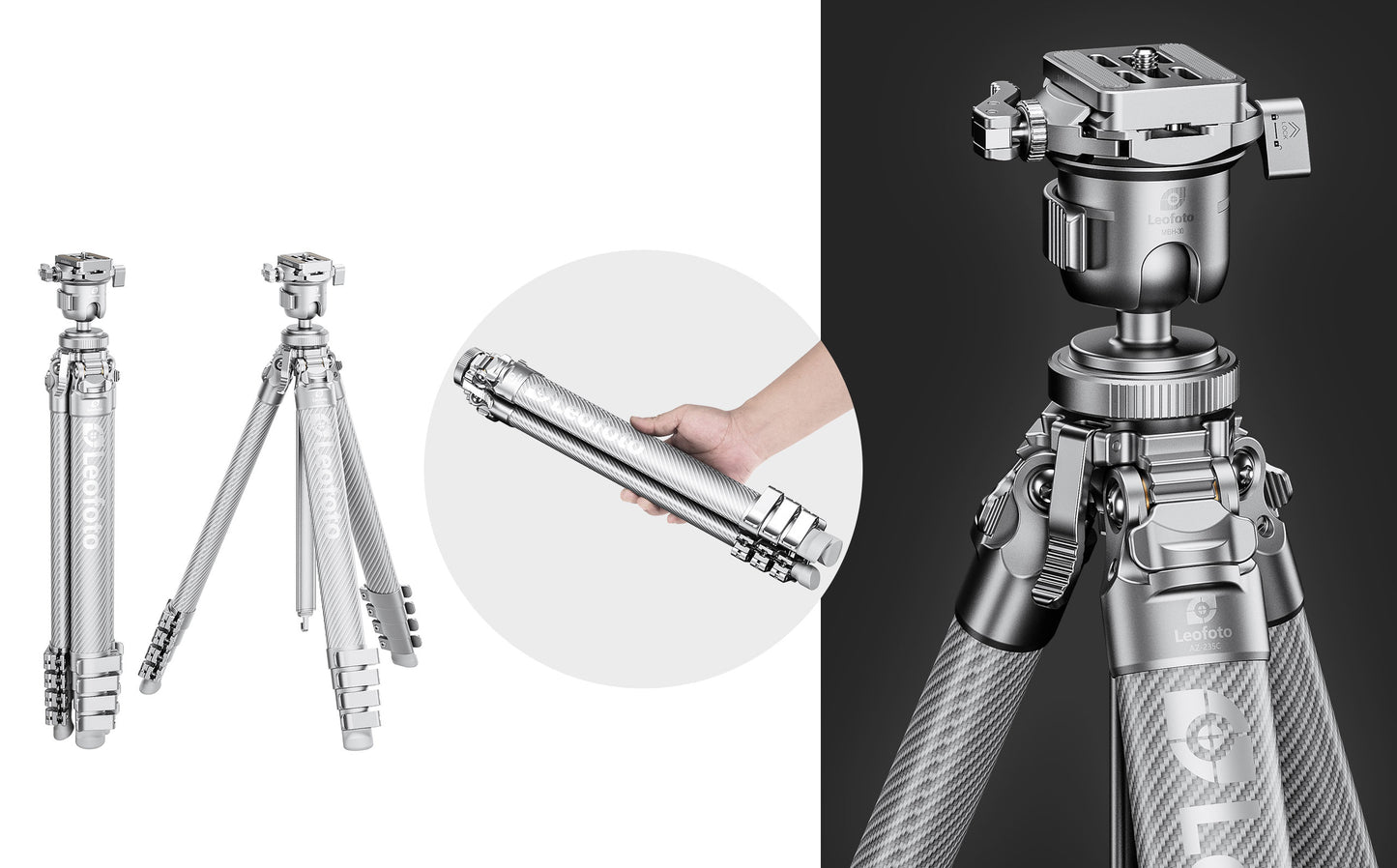 Leofoto "Azure" Full Silver AZ-235C Tripod with MBH-30 Ballhead