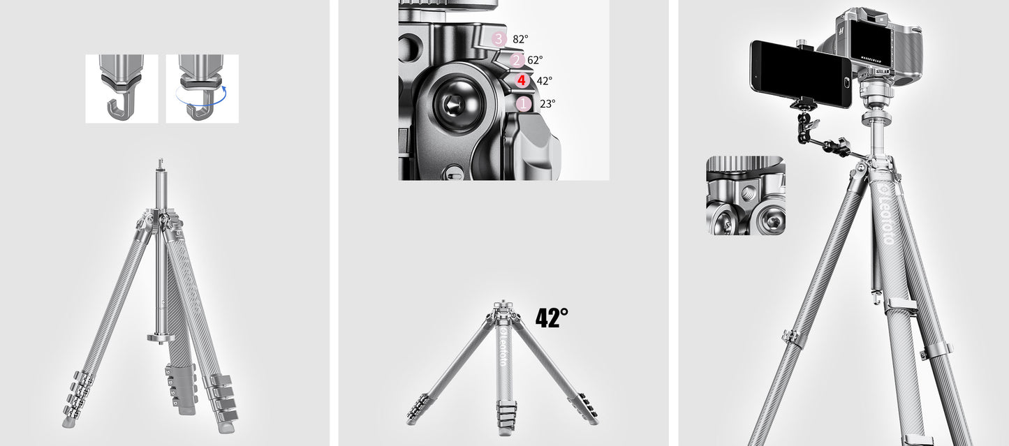 Leofoto "Azure" Full Silver AZ-235C Tripod with MBH-30 Ballhead