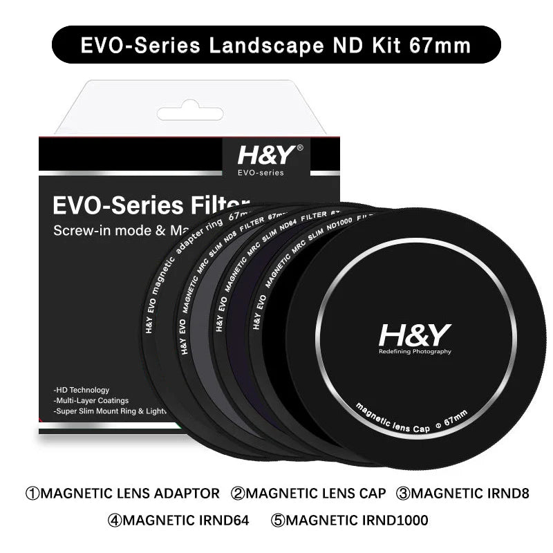 H&Y HD EVO-Series Magnetic Landscape IRND8 / IRND64 / IRND1000 Filter Kit