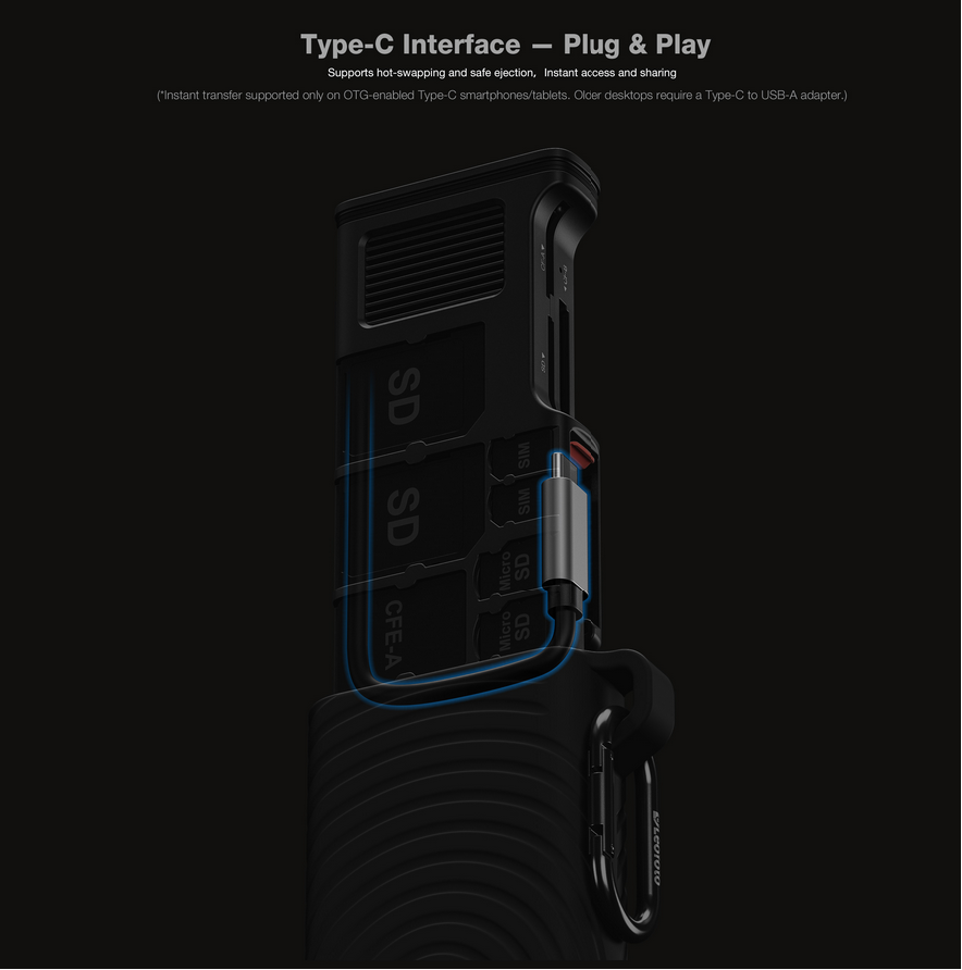 Leofoto LCR-01 multiple card reader and storage device