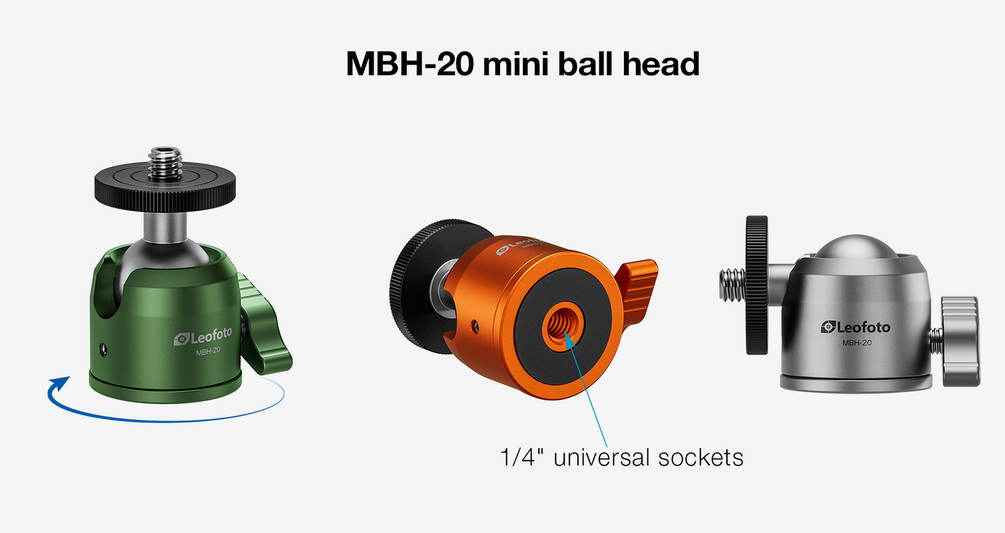 Leofoto Mini Tripod MT-03 Mini (2026) with Mini Ballhead MBH-20