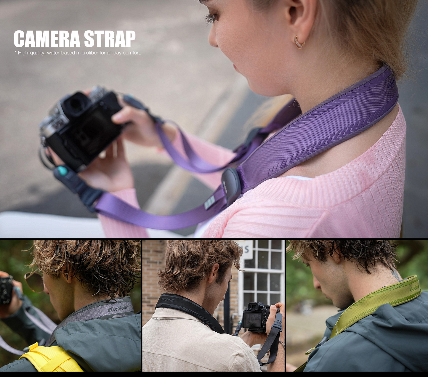 Leofoto L-CS-207/208/209/210 Microfibre camera strap