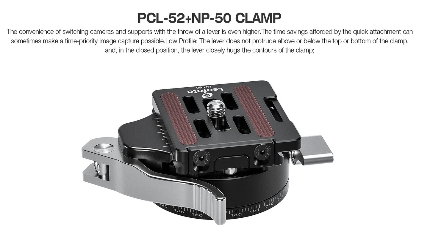 Leofoto PCL-52 Arca Swiss Quick Release Lever panoramic Clamp
