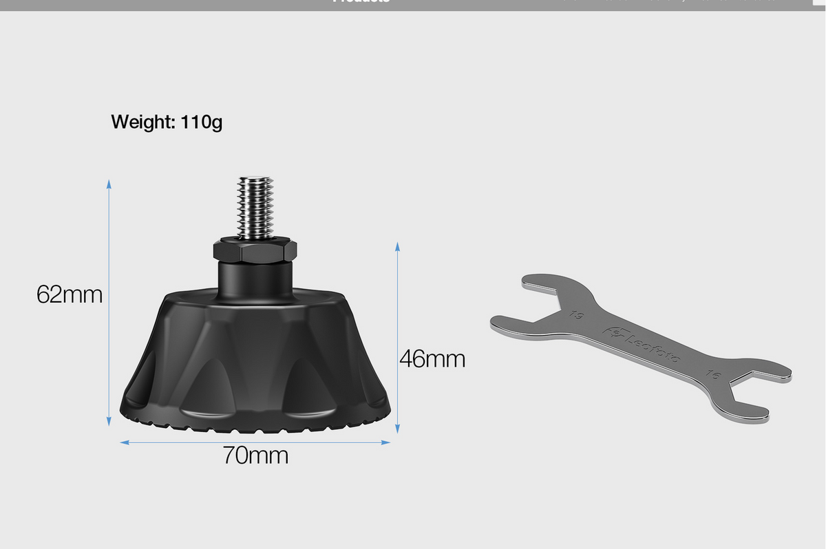 Leofoto 70mm suction cup foot for monopod