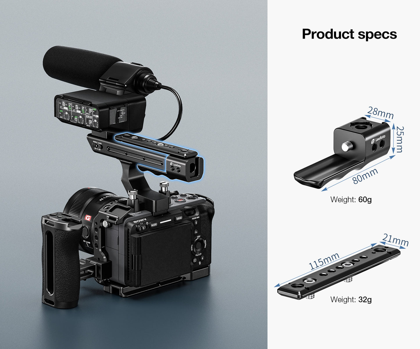 Leofoto Sony FX3 Camera Cage & FX3-XLR Handle Extension