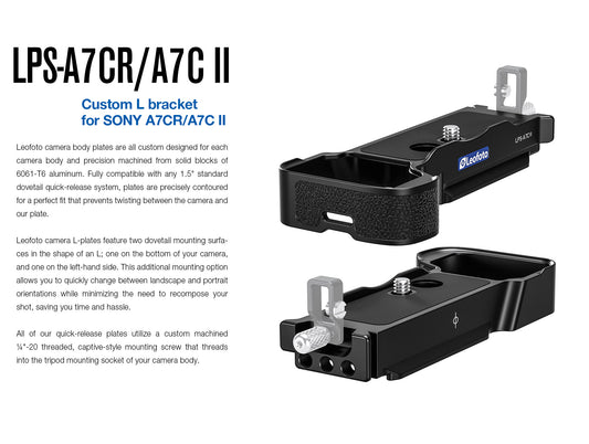 Leofoto LPS-A7CR/A7CII L plate for Sony A7CR/A7CII