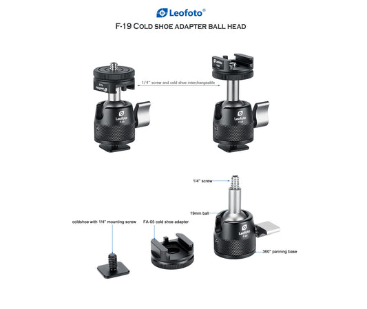 Leofoto Mini Ballhead F-19