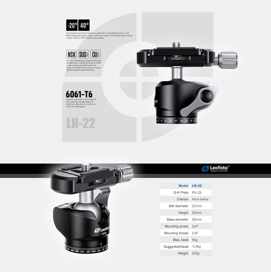 Leofoto LH-22+PU-25