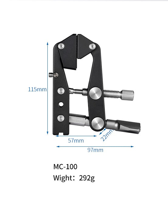 Leofoto MC-100 Multipurpose clamp, CF-6 and LH-25R bundle