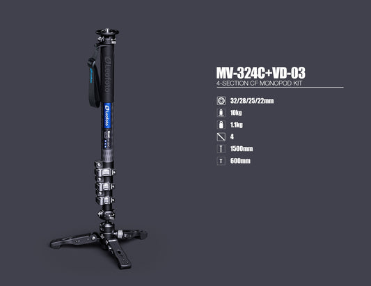 Leofoto Manba Monopod MV-324C and BV-10