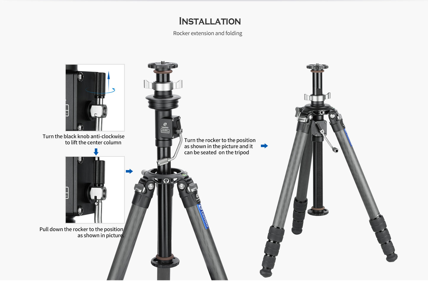 Leofoto GC-364C/GC-404C (Geared Center Column) for Summit series