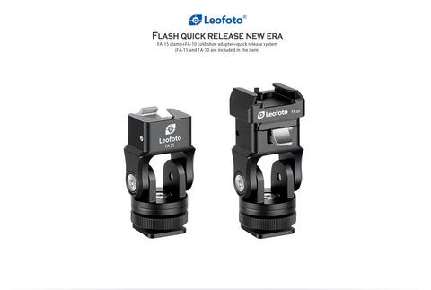 Leofoto FA-15 & FA-10 flash quick release system adapter - photosphere.sg
